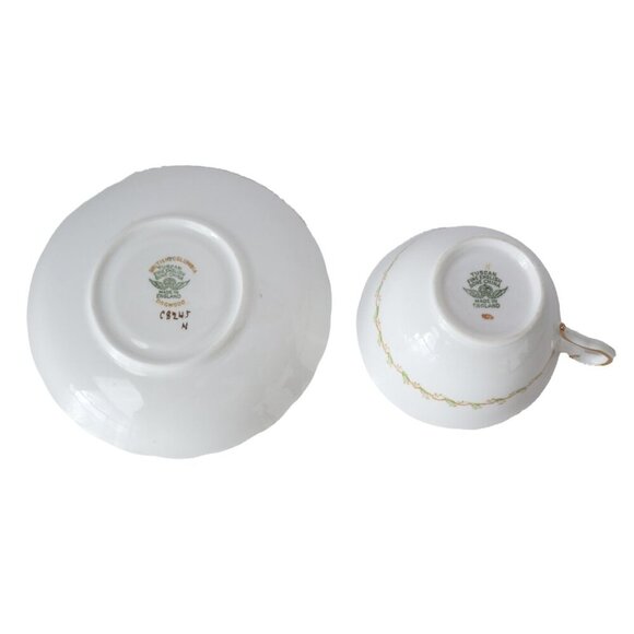 Vintage Tuscan British Columbia pink Dogwood Fine English Bone China Tea Cup and - Picture 5 of 6